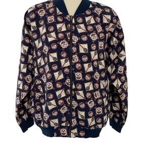 Vintage 90s - Westbound Blue and White Bomber Jacket - Tennis Raquetball Unique